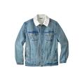 Men's Big & Tall Sherpa-lined Trucker Jacket by KingSize in Blue Wash (Size 5XL)