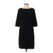 Casual Dress - Shift: Black Solid Dresses - Women's Size Small