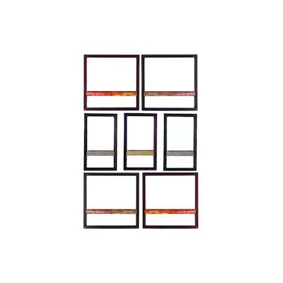 SIT Möbel Wandregal-Set | 7-teilig | Altholz | Serie RIVERBOAT | B 75 x T 25 x H 115 cm | bunt