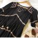 American Eagle Outfitters Dresses | *3/$15 Aeo Black Long Sleeve Embroidered Boho Dress | Color: Black/Tan | Size: Xxs