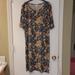 Lularoe Dresses | Beautiful Lularoe Julia Print With A Teal Cover Up With Yellow Fringe | Color: Blue/Yellow | Size: 3x