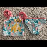 Disney Swim | Disney Baby! Toddler Girls 12 Mts Two-Piece Swimsuit With Simba Print. | Color: Pink/White | Size: 12mb