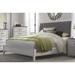 Gracie Oaks Yosvani Low Profile Sleigh Bed Upholstered/Linen in Gray/White | 60 H x 81 W x 88 D in | Wayfair 5CE6CE3E078649D893716387107A917A