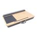 Inbox Zero Portable Modern Bamboo Rectangle Office Laptop Desk W/Handle, Tablet Slots Solid Wood in Brown/Gray | Wayfair