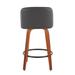 George Oliver Lakyia Mid-century Modern Fixed-height Counter Stool In Walnut Wood w/ Round Footrest & Faux Leather | 35 H x 17.5 W x 19 D in | Wayfair