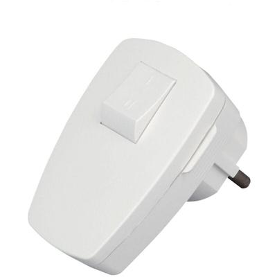 Kunststoff-Schutzkontakt-Stecker mit Wippenschalter - Kopp