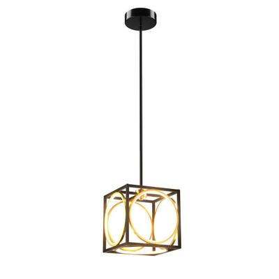 Costway Modern LED Pendant Light with 42 Inches Adjustable Suspender-Black