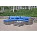 Beaufort 4 Pieces Patio Rattan Furniture Sectional with Ottoman and Table