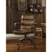 Harith Office Chair in Antique Slate Top Grain Leather, Brown