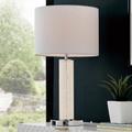 Lite Source Quilla 26" Diamond Glass LED Table Lamp with USB Ports