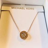 Michael Kors Jewelry | Brand New In Box Michael Kors Round Solitaire Set In Gold Circle | Color: Gold | Size: Os