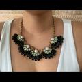 J. Crew Jewelry | J Crew Floral Statement Necklace | Color: Black/Gold | Size: Os
