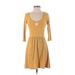 Forever 21 Casual Dress - A-Line: Yellow Print Dresses - Women's Size Small