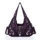 angel kiss Women's Shoulder Bag, Hobo Bag, Shoulder Bags, Soft PU Leather with Zip, Handbag, Many Compartments, Great Bag for Women, Fashion Purple, 29cm x 13cm x 21cm