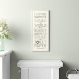 Everyone Wants to Change the World White Planked Look by Stephanie Workman Marrott - Textual Art in Brown Laurel Foundry Modern Farmhouse® | Wayfair