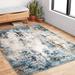 Blue/White 79 x 0.25 in Area Rug - Trent Austin Design® Liddle Abstract Denim/Ivory Area Rug Polypropylene | 79 W x 0.25 D in | Wayfair