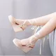 Crystal Queen – sandales à talons hauts pour femmes talons compensés lanière à boucle de cheville