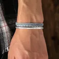 Bracelet tibétain tissé à la main nœuds de gland ULde fil bracelet de manchette de simplicité