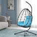 Indoor Outdoor Swing Chair Patio Hanging Basket Egg Chair with Stand