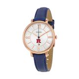 Women's Fossil Navy Rutgers Scarlet Knights Jacqueline Leather Watch