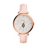 Women's Fossil Pink Army Black Knights Jacqueline Date Blush Leather Watch