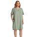 Plus Size Women's Linen-Blend A-Line Dress by ellos in Desert Sage (Size 12)