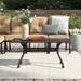 Three Posts™ Carterville Rectangular Outdoor Coffee Table Metal in Brown | 21 H x 42 W x 21 D in | Wayfair 40BAFC39A1624884A6682361DE91EF2A