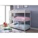 Triple Twin Bunk Bed for Children with Long and Short Ladder, White