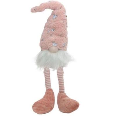 Pink Spring Floral Hat Dangle Leg Gnome