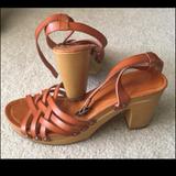 American Eagle Outfitters Shoes | American Eagle Women's Size 7 Brown Heel Strappy Sandals Ankle Strap Open Toe | Color: Brown | Size: 7