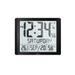 Marathon Super Jumbo Atomic Wall Clock with Full Date display and 7 Time Zones Graphite Grey LARGE CL030061-BK-FD-NA