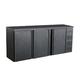 CombiSteel Gastro Barkühler Bar-Kühlschrank in schwarz mit 3 Türen 2002 x 513 x 860 mm