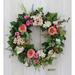 Primrue 24" Foam Wreath in Pink | 24 H x 24 W x 5 D in | Wayfair 92369C2811094D17A17D469A61B7EEFE