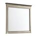 Rectangular Dresser Top Beveled Mirror with Wooden Frame - Beige and Silver