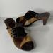 Coach Shoes | Coach Fallon Brown Patchwork Suede Wood Heel Clogs | Color: Brown/Tan | Size: 8