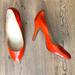 J. Crew Shoes | J. Crew Patent Leather Almond Toe Heels, Bright Burnt Orange, Size 9 | Color: Orange | Size: 9