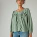 Lucky Brand Embroidered Peasant Blouse - Women's Clothing Peasant Tops Shirts in Lily Pad, Size XS