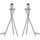 firstchoicelighting Set of 2 Polished Chrome Tripod Table Lamps or Bedside Lights Bases, Modern Design, Height 40cm, Bases Only, LED Compatible