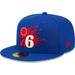 Men's New Era Royal Philadelphia 76ers Splatter 59FIFTY Fitted Hat