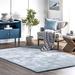 Blue 120 x 96 x 0.59 in Area Rug - Wade Logan® Loni Solid Machine Washable Shag Area Rug Polyester | 120 H x 96 W x 0.59 D in | Wayfair