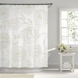 Lark Manor™ Slezak Floral Single Shower Curtain Polyester in Gray | 73 H x 70 W in | Wayfair F8B578FB57134DE4AAD5229B1676441A