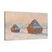 Red Barrel Studio® Wheatstacks, Snow Effect by Claude Monet - Wrapped Canvas Print Canvas in Blue/Gray/Indigo | 20 H x 30 W x 1.5 D in | Wayfair