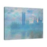 Red Barrel Studio® Houses Of Parliament, London by Claude Monet - Wrapped Canvas Print Metal in Blue/Gray/Indigo | 40 H x 48 W x 1.5 D in | Wayfair