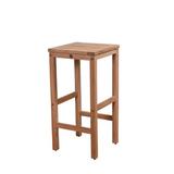 AllModern Tempo 30" Teak Patio Bar Stool Wood in Brown/White | 30 H x 15.5 W x 15.5 D in | Wayfair 24C508DEAE4241D987FE53DEEAF85506