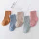 Lawadka-Chaussettes en coton pour nouveau-né 0-12 mois garçon fille bébé solide doux