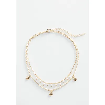 Maurices Womens White Beaded Gold Anklet
