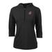 Women's Cutter & Buck Black Washington State Cougars Virtue Eco Pique Half-Zip 3/4 Sleeve Pullover Hoodie