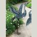 Grand Blue Heron Wings Up Sculpture , Blue