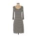 Old Navy Casual Dress - A-Line Scoop Neck 3/4 Sleeve: Black Color Block Dresses - Women's Size X-Small