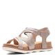 Clarks Women's Brynn Ave Flat Sandal, Taupe Metallic Textile, 4.5 UK